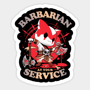 Barbarian's Call - Cute Cat Gamer Sticker